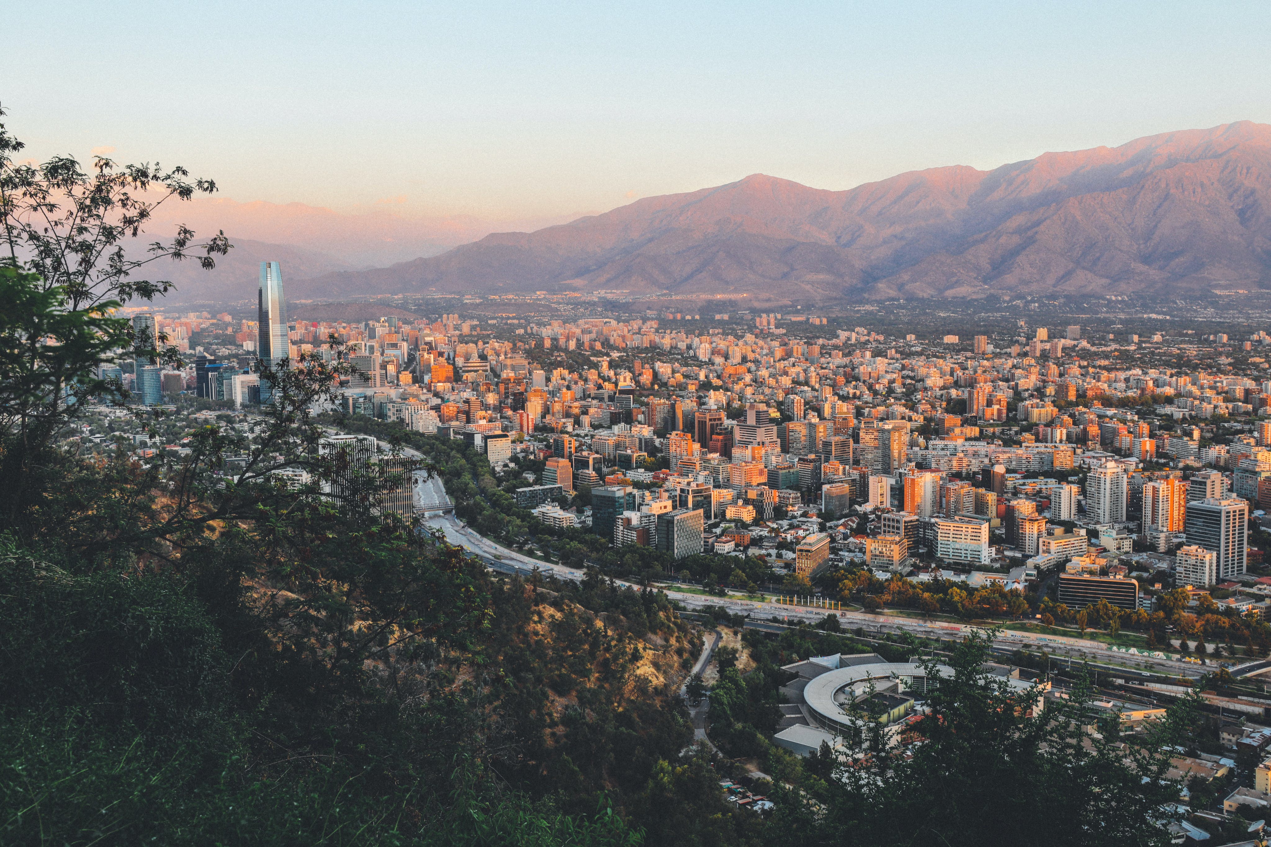 Aerial view of Santiago, Chile.